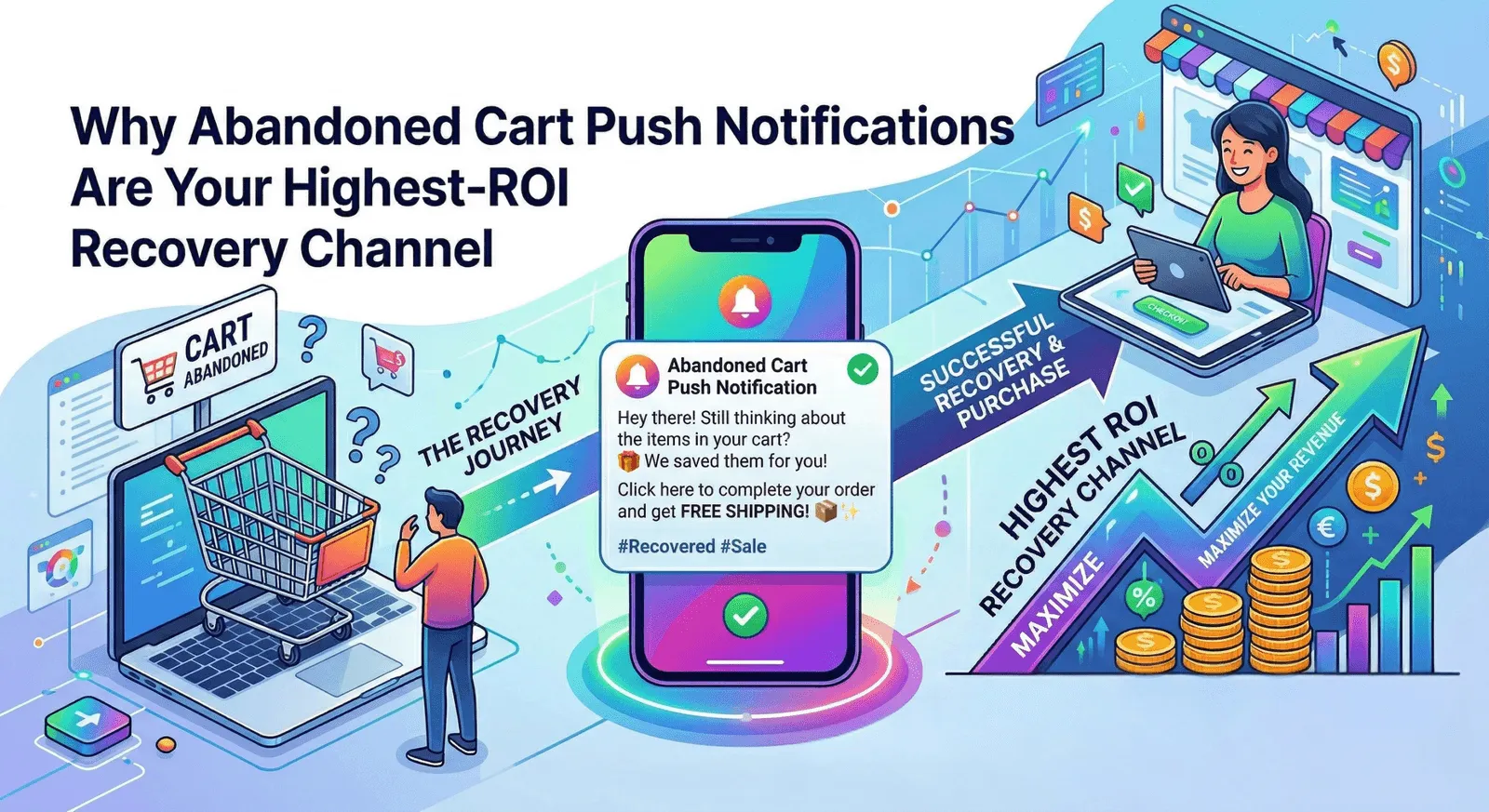 abandoned cart push notifications strategy to recover ecommerce sales