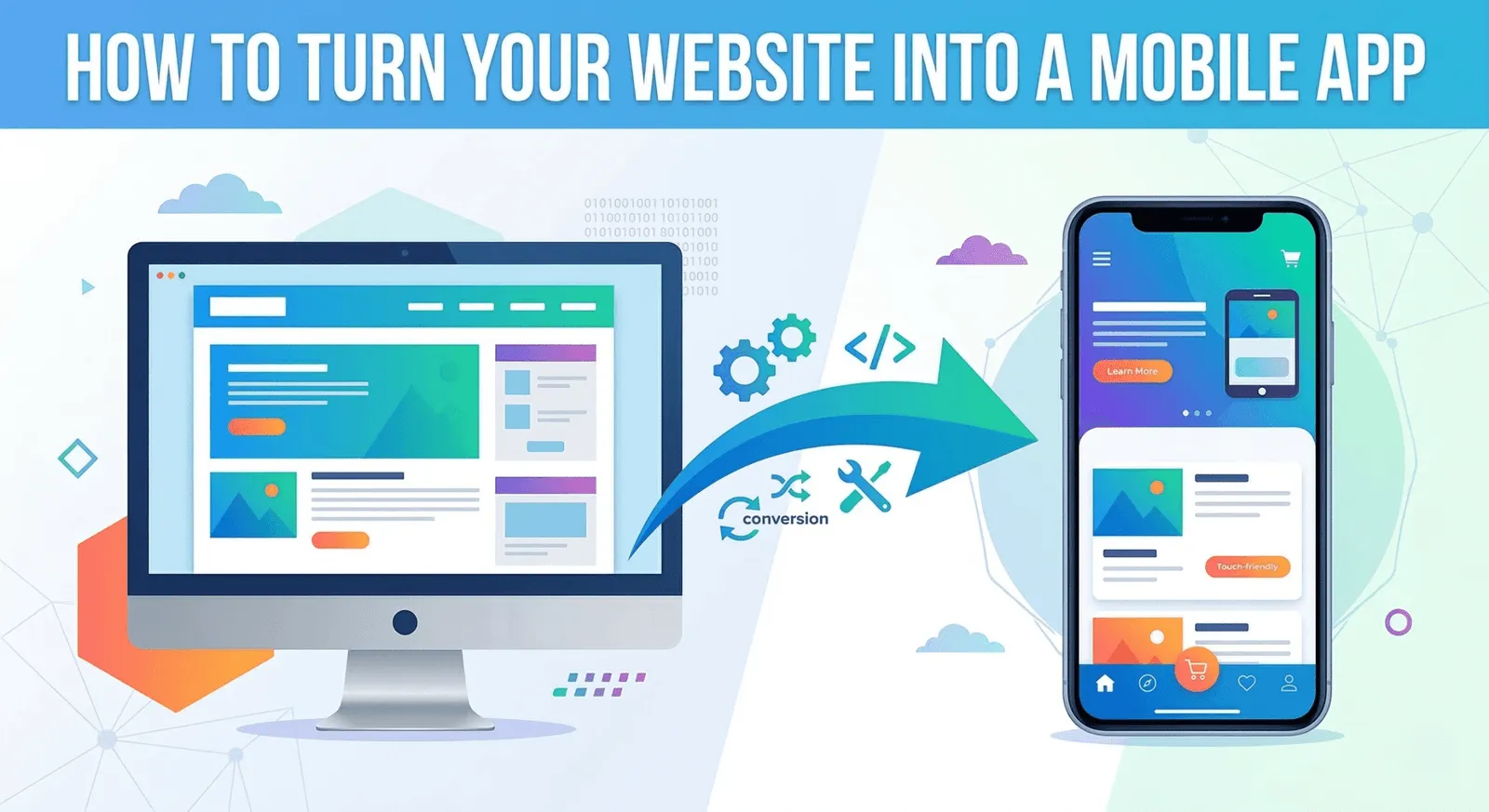convert website to mobile app using a no-code app builder