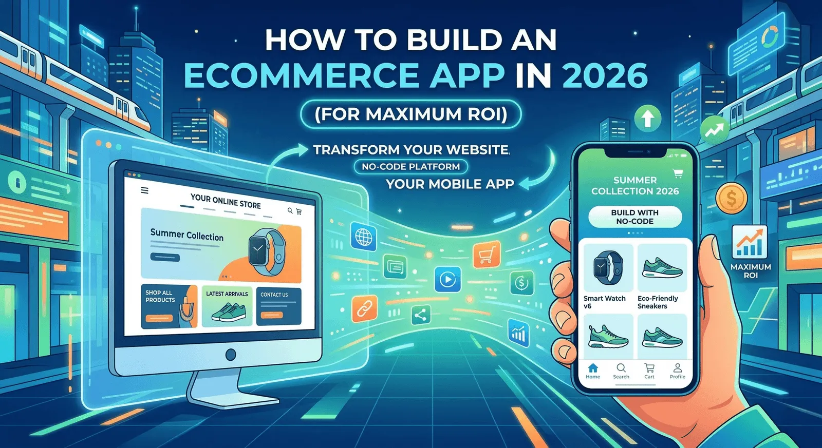 Ecommerce mobile app builder dashboard showing how to convert a website into a mobile app