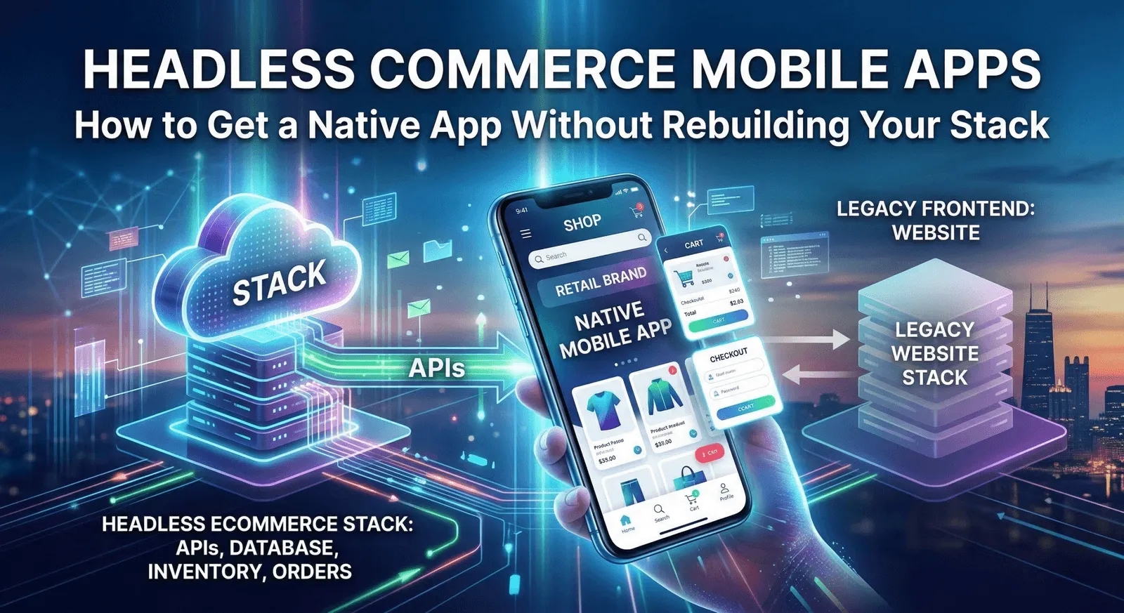 headless commerce app without rebuild using no code platform