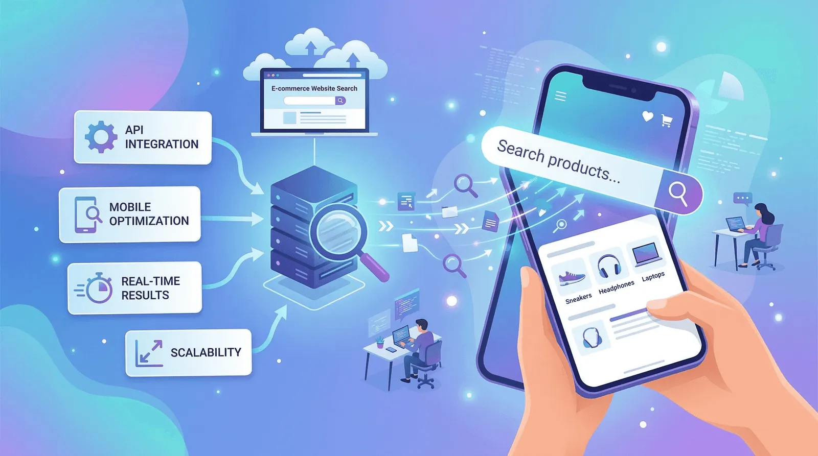 mobile app search optimization with real-time sync and UX improvements