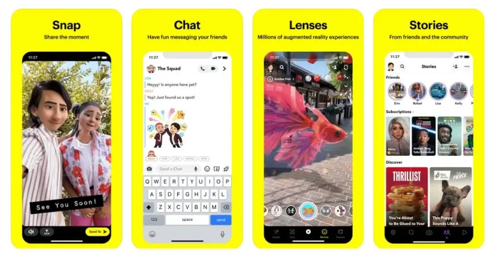 IOS App Screenshot example form Snapchat