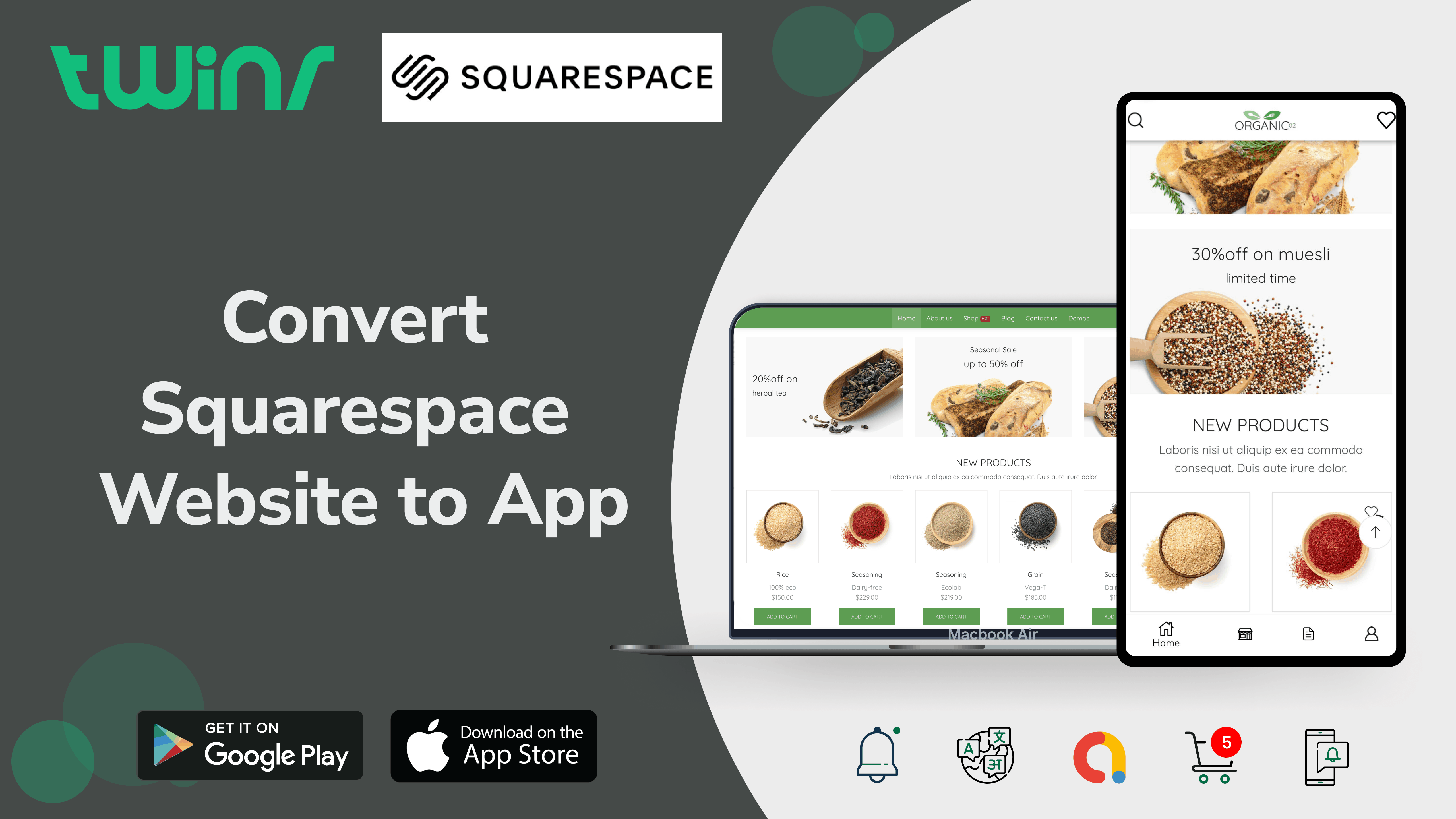 Convert Squarespace Website to App is Easy